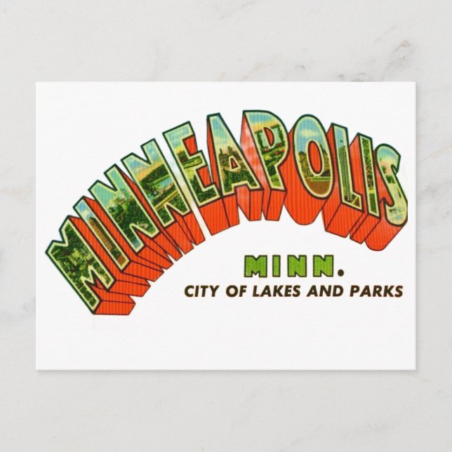 Vintage  Minneapolis Postcard Postkarte (Vorderseite)