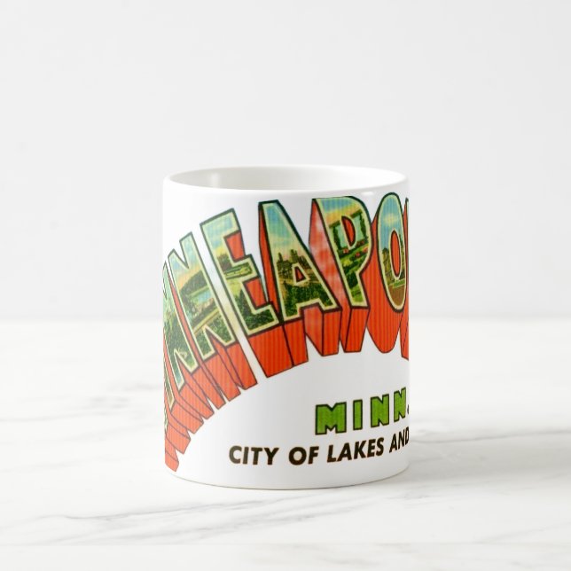 Vintage Minneapolis Postkarte Kaffeetasse (Mittel)