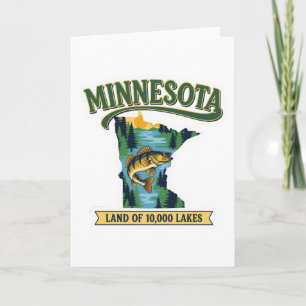 Vintage-Minnesota-Karte Land der 10000 Seen Karte
