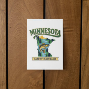 Vintage-Minnesota-Karte Land der 10000 Seen Postkarte