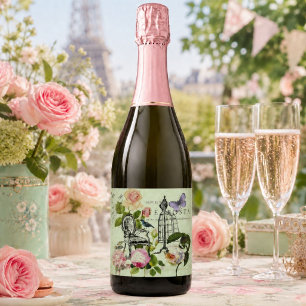 Vintage-Mint-französische-rosafarbene Rose Paris-P
