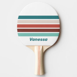 Vintage Mint Rainbow Across Striping with Name Tischtennis Schläger