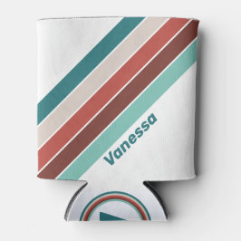 Vintage Mint Rainbow Stripes with Name Dosenkühler