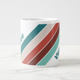 Vintage Mint Rainbow Stripes with Name Jumbo-Tasse
