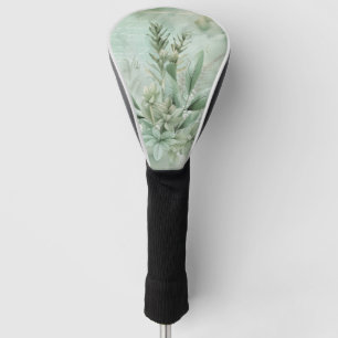 Vintage-Mintgrün-Botanik-Blumen (1) Golf Headcover