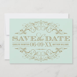 Vintage Minze Antike Blüh Hochzeit Save The Date