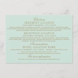 Vintage Minze Antique Blüh Hochzeitsinformationen Begleitkarte