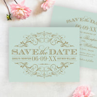 Vintage Minze und antikes Gold Blüh Hochzeit
