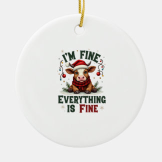 Vintage Mir Geht's Gut Alles Ist Gut Highland-Kuh  Keramik Ornament