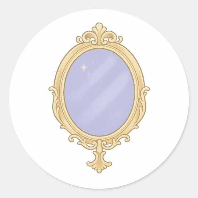 Vintage mirror with glow runder aufkleber (Vorderseite)