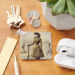 Vintage Miss Annie Oakley, Western Cowgirl Schlüsselanhänger