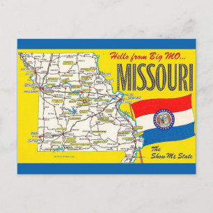 Vintage Missouri-Karte als Postkarte