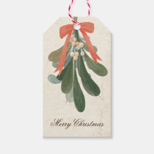 Vintage Mistletoe Holiday-Geschenketiketten Geschenkanhänger