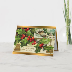 Vintage Mistletoe und Schnee Weihnachten