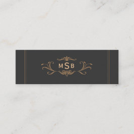 Vintage Mit Monogramm Elegante Mini Business Card Mini Visitenkarte