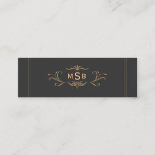 Vintage Mit Monogramm Elegante Mini Business Card Visitenkarte