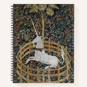 Vintage-Mittelalter-Einhorn-in-Gefangenschaft-Kuns Notizbuch