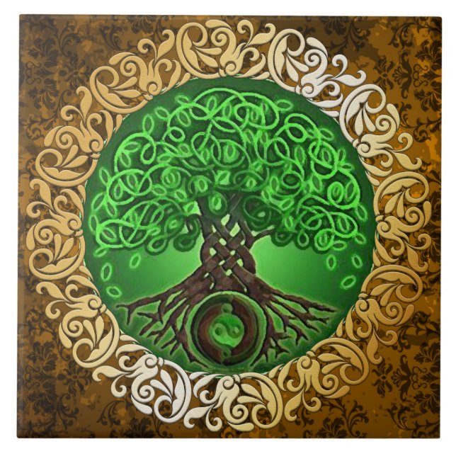 Vintage mittelalterliche Hexerei-Ritualangebot Fliese (Vorderseite)