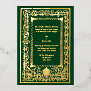 Vintage "mittelalterliche" Hochzeit Folieneinladung