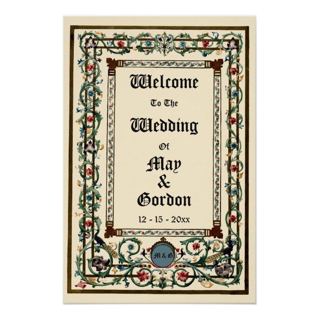 Vintage "mittelalterliche" Hochzeitsempfehlung Poster (Vorderseite)