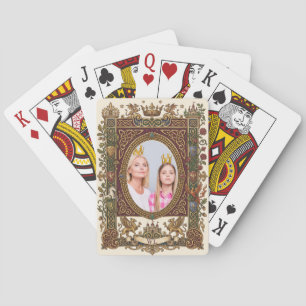 Vintage mittelalterliche Märchen-Monogramm-Foto in Spielkarten