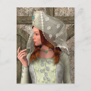 Vintage Mittelalterliche Prinzessin Renaissance Ku Postkarte