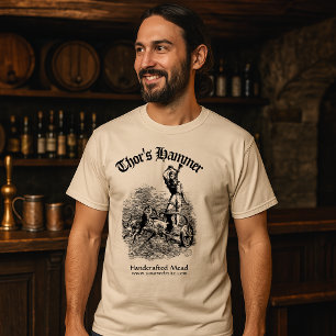 Vintage mittelalterliche Wikinger Thor Vorlage T-Shirt