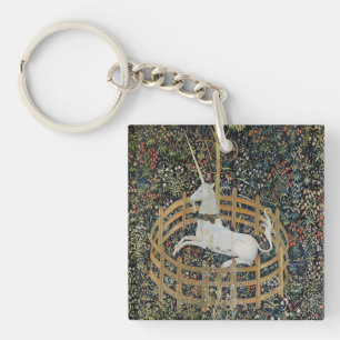 Vintage mittelalterliches Einhorn in Gefangenschaf Schlüsselanhänger