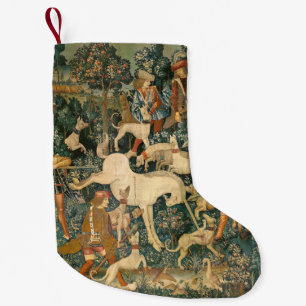 Vintage mittelalterliches Einhorn verteidigt sich  Kleiner Weihnachtsstrumpf