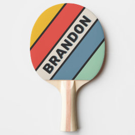 Vintage Mitternacht fett gestreift mit Name Tischtennis Schläger