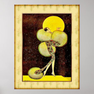 Vintage Mitternachtsfalten (Hicks) Poster