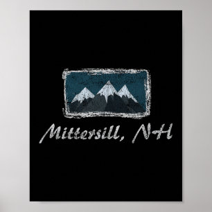 Vintage Mittersill New Hampshire Winter Skifahren Poster