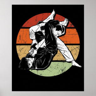 Vintage Mixed Martial Arts Jiu Jitsu Judo Grafiken Poster