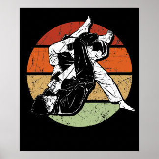 Vintage Mixed Martial Arts Jiu Jitsu Judo Grafiken Poster