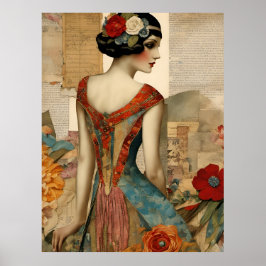 Vintage Mixed-Media-Collage Poster
