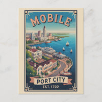 Vintage Mobile Alabama Retro-Reiseziel