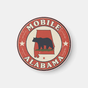 Vintage Mobile City, Alabama Geschenke Magnet