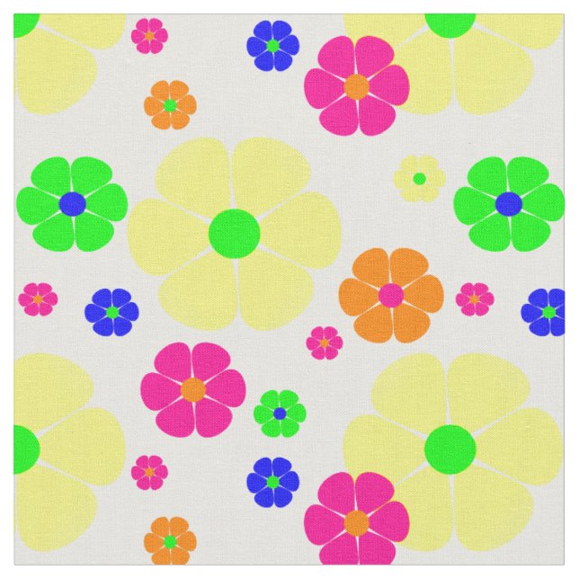 vintage mod Blumen groovy Stoff (Nahaufnahme)