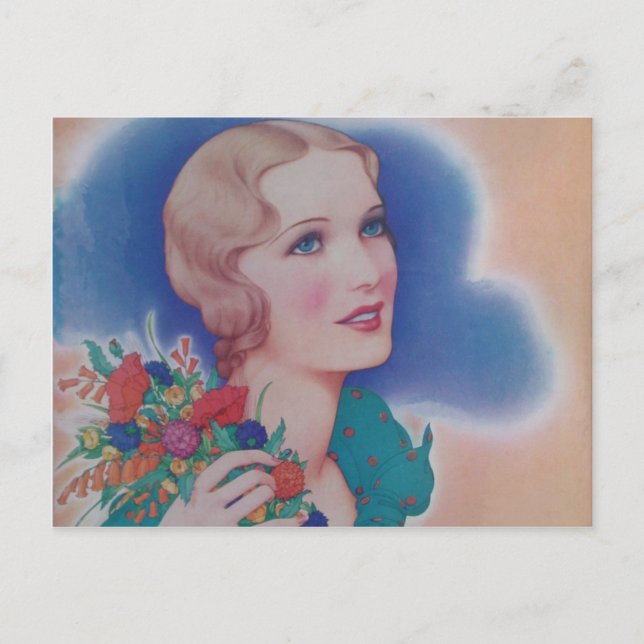 Vintage Mode 1931 Postkarte (Vorderseite)