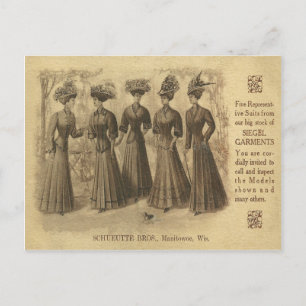 Vintage-Mode-Anzeige Postkarte