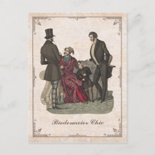 Vintage Mode Biedermeier Herren Benutzerdefinierte Postkarte