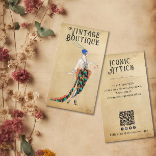 Vintage Mode Boutique Schneiderin Elegant Retro Visitenkarte