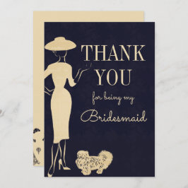 Vintage Mode Danke Bridesmaid Card Einladung