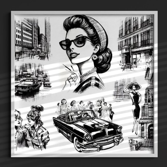 Vintage Mode-Girl Zeichnend Poster (Von Creator hochgeladen)