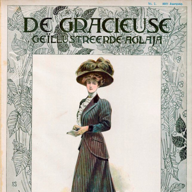 Vintage Mode Illustration Lady mit einem Buch Poster (Von Creator hochgeladen)