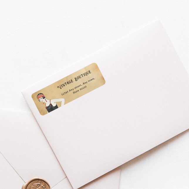 Vintage Mode Illustration Retro-Rücksendeadresse (Vintage Fashion Illustration Retro Return Address label)