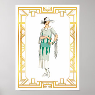 Vintage Mode Roaring 20er Gatsby Era Dress Poster