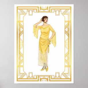 Vintage-Mode Roaring Twenties Flapper-Abendkleid Poster