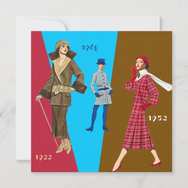 Vintage Mode-Show-Einladung Einladung (Vorderseite)