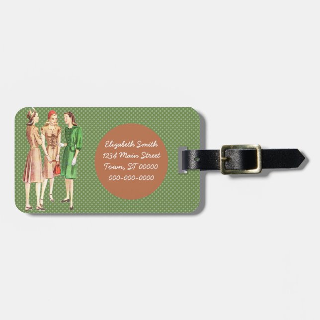 Vintage Mode V2 der 40er Jahre Gepäckanhänger (Vorderseite horizontal)